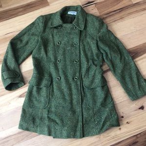 Green wool blend coat